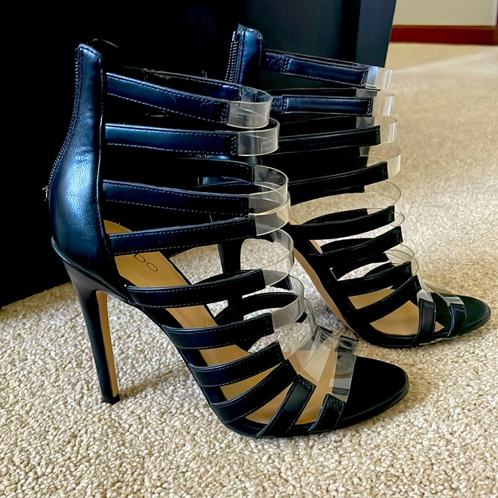 Black & Clear heels
